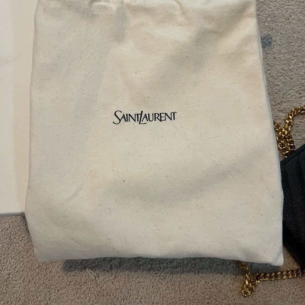 Saint Laurent Black Chevron Quilted Small Wallet Clutch - Picture 6 of 7